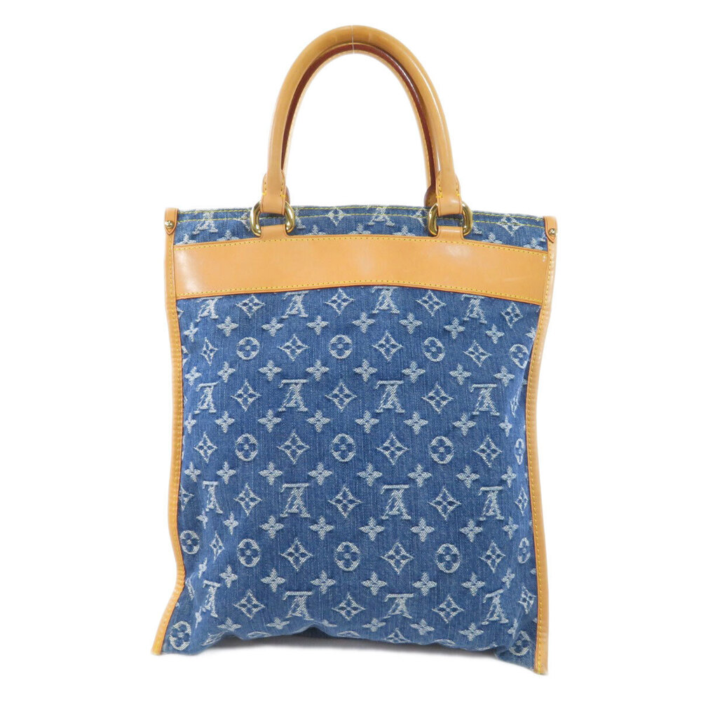 Louis Vuitton Tote Denim Bag Shopper Flat Monogram